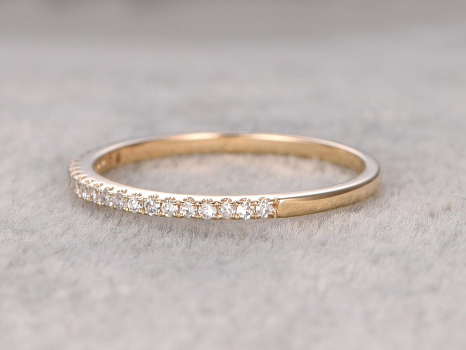 .25 Carat Semi Eternity Wedding Ring Band for Women in Yellow Gold