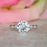 3.25 Carat Round Cut Wide Art Deco Solitaire Engagement Ring in White Gold over Sterling Silver