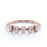 Unique 5 Stone Mini Stackable Wedding Ring Band with Emerald Cut Diamonds in Rose Gold
