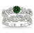 1.25 Carat Emerald & Diamond Antique Flower Bridal Set on White Gold