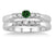 1.25 Carat Emerald & Diamond Elegant 5 stone Bridal Set on White Gold