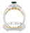 1.25 Carat Emerald & Diamond two tone bridal set round cut diamond on White Gold