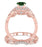 1.25 Carat Emerald & Diamond Vintage Floral Bridal Set Engagement Ring on Rose Gold