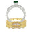 1.25 Carat Emerald & Diamond Vintage Trio Bridal Set Engagement Ring on White Gold