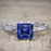 1 Carat Princess Cut Sapphire Solitaire Engagement Ring in White Gold