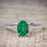 1.25 Carat Oval cut Emerald and Diamond Wedding Ring Set in White Gold