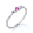 Stunning Pink Sapphire and White Diamonds Stacking Wedding Ring Band in White Gold