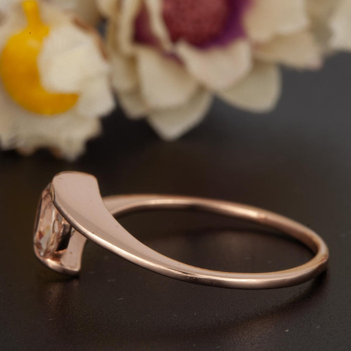 1.25 Carat Round Cut Ruby and Diamond Engagement Ring in 9k Rose Gold Glamorous Ring