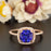 1.25 Carat Cushion Cut Halo Sapphire and Diamond Engagement Ring in Rose Gold