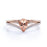 1.5 Carat Pear Shaped Morganite Split-Shank Chevron Engagement Ring with Pave Diamonds in Rose Gold
