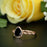 1.25 Carat Pear Cut Halo Black Diamond and Diamond Engagement Ring in Rose Gold Vintage Ring