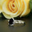 1.25 Carat Pear Cut Halo Black Diamond and Diamond Engagement Ring in White Gold Vintage Ring