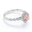Antique 1.50 Carat Round Cut Peach Pink Morganite and Diamond Vintage Halo Engagement Ring in Rose Gold