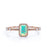 Unique 1.5 Carat Genuine Emerald Cut Australian Opal and Diamond Milgrain Engagement Ring in Rose Gold