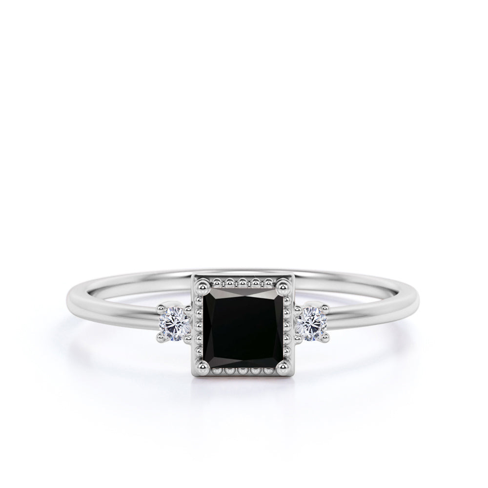 Square black diamond ring shop
