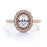 Unique 1.5 Carat Oval Cut Fire Moissanite & Diamond Vintage Halo Wedding Ring in Rose Gold