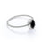 Minimalist Bezel Set 1 Carat Oval Cut Black Diamond Twist Solitaire Engagement Ring in White Gold