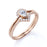 Art Deco .75 Carat Bezel Pear Shaped Moissanite & Diamond Wedding Ring Set in Rose Gold