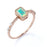 Unique 1.5 Carat Genuine Emerald Cut Australian Opal and Diamond Milgrain Engagement Ring in Rose Gold