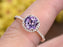 1.25 Carat Round Amethyst and Diamond Promise Engagement Ring in Rose Gold