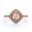 Vintage 1.50 Carat Round Cut Pink Morganite and Diamond Antique Halo Engagement Ring in Rose Gold