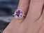 1.50 Carat Purple Cushion Cut Amethyst  and Diamond Engagement Ring for Her in Rose Gold