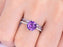 Unique 2 Carat Round Amethyst and Diamond Twist Infinity Wedding Ring Set in White Gold