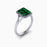 2.00 carat Emerald Cut Emerald and Diamond Halo Bridal Set in White Gold