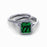 2.00 carat Emerald Cut Emerald and Diamond Halo Bridal Set in 9k White Gold