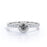 0.65 Carat Round Cut Rustic Salt and Pepper Diamond Pave Halo Engagement Ring in White Gold