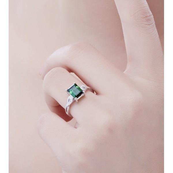 1.25 Carat Emerald and Diamond Engagement Ring