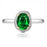 1 Carat oval cut Emerald and Diamond Halo Engagement Ring