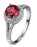 1 Carat Round cut Red Ruby and Diamond Halo Engagement Ring
