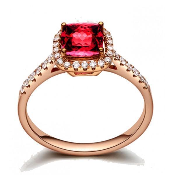 1 Carat Ruby and Diamond Antique Engagement Ring