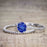 Perfect 1.25 Carat Round Cut Sapphire and Diamond Bridal Ring Set in White Gold
