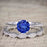Vintage Design 1.25 Carat Round Cut Sapphire and Diamond Wedding Ring Set for Women in White Gold