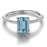 1.25 Carat Emerald Cut Aquamarine and Diamond Engagement Ring in White Gold