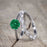 Vintage design 1.25 Carat Round cut Emerald and Diamond Wedding Set for Women in White Gold