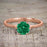 Perfect 1.25 Carat Round cut Emerald and Diamond Bridal Ring Set in Rose Gold
