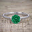Perfect 1.25 Carat Round cut Emerald and Diamond Bridal Ring Set in White Gold