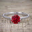 Artdeco 1.50 Carat Round cut Ruby and Diamond Trio Wedding Bridal Ring Set White Gold