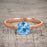 1.50 Carat Round cut Aquamarine and Diamond Trio Wedding Ring Set in Rose Gold