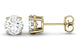 Bestselling 4 Prong 2 Carat Round Cut Moissanite Stud Earrings in Yellow Gold