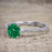 1 Carat Round cut Emerald Solitaire Engagement Ring in White Gold