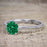 Artdeco 1.25 Carat Round cut Emerald and Diamond Wedding Bridal Ring Set in White Gold