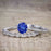Art Deco 1.25 Carat Round Cut Sapphire and Diamond Wedding Ring Set in White Gold