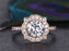 Antique 1.25 Carat Flower Shaped Moissanite and Diamond Engagement Ring in Rose Gold