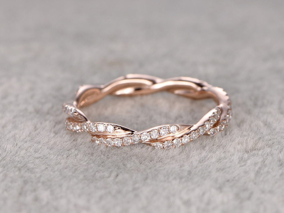Infinity design .50 Carat Round cut Diamond Wedding Ring Band Wedding Ring Band in Rose Gold