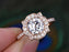 Antique 1.25 Carat Flower Shaped Moissanite and Diamond Engagement Ring in Rose Gold