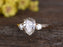 3 Stone Trilogy Pear Cut Moissanite and Diamond 1.25 carat Engagement Ring in White Gold